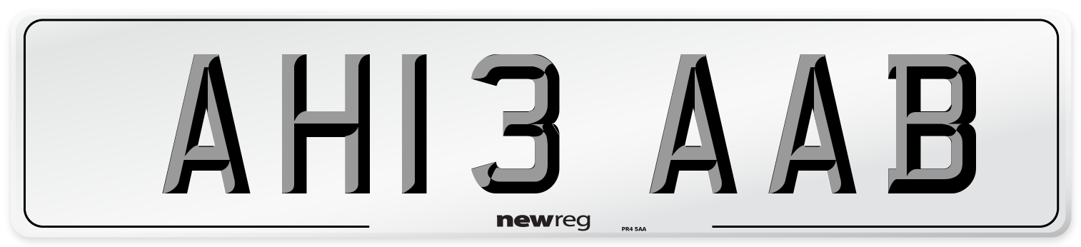 AH13 AAB Number Plate from New Reg